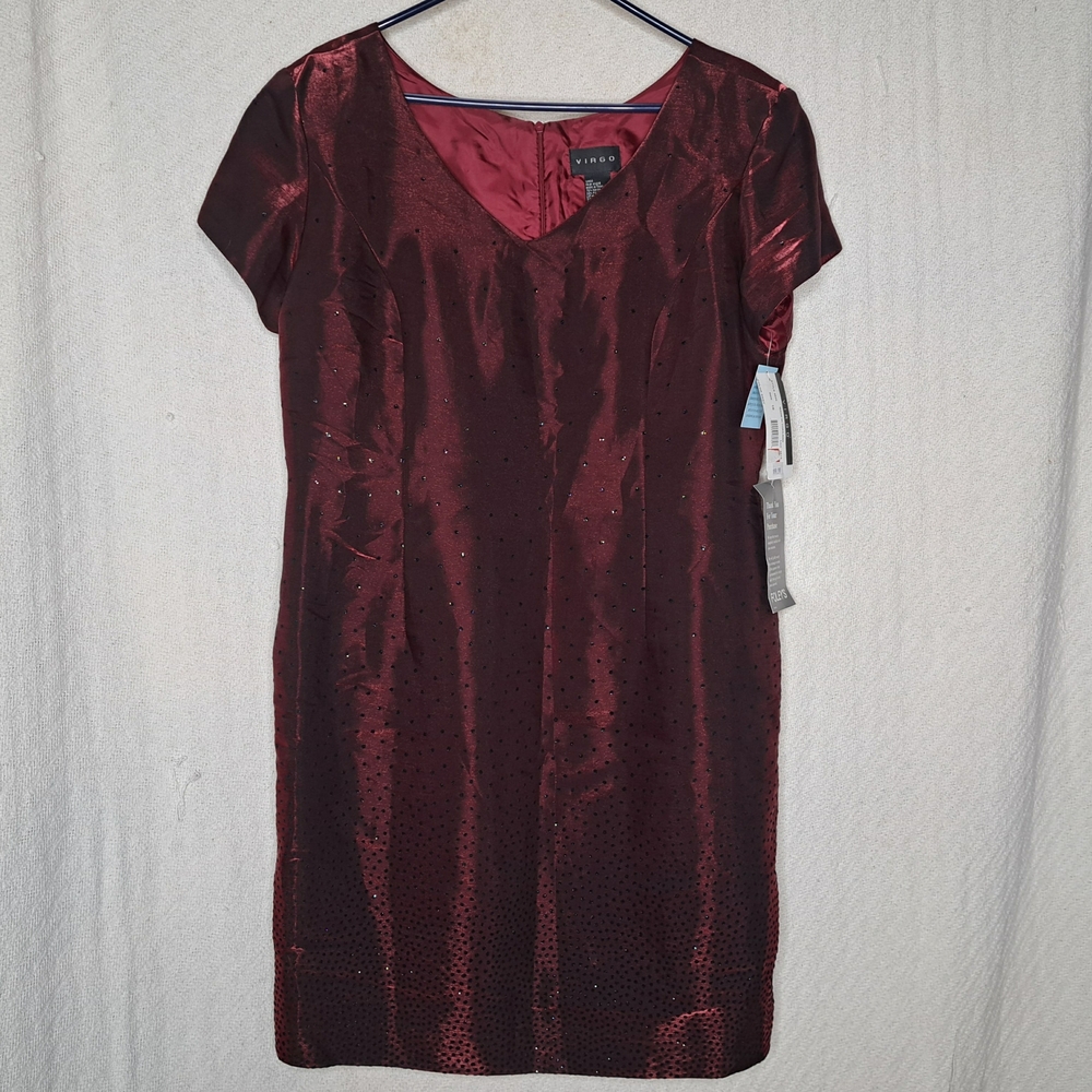 Virgo Burgundy Satin Mini Dress